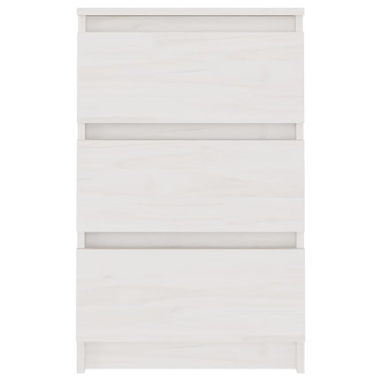 sengebord 40x29,5x64 cm massivt fyrretræ hvid