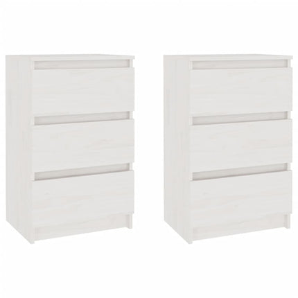 sengeborde 2 stk. 40x29,5x64 cm massivt fyrretræ hvid