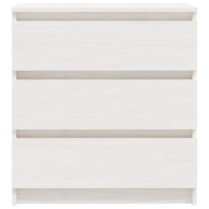 sengebord 60x36x64 cm massivt fyrretræ hvid