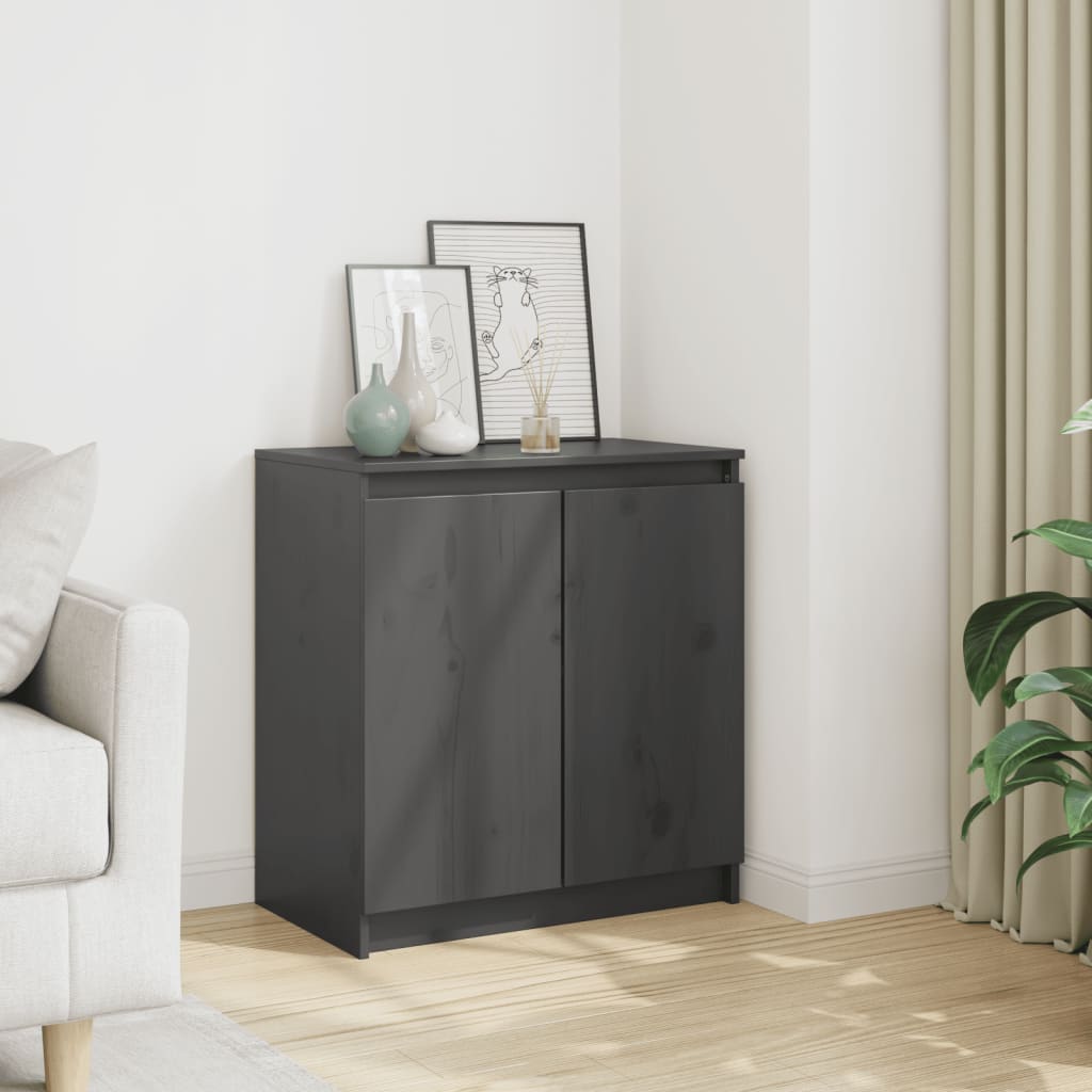 skab 60x36x65 cm massivt fyrretræ grå