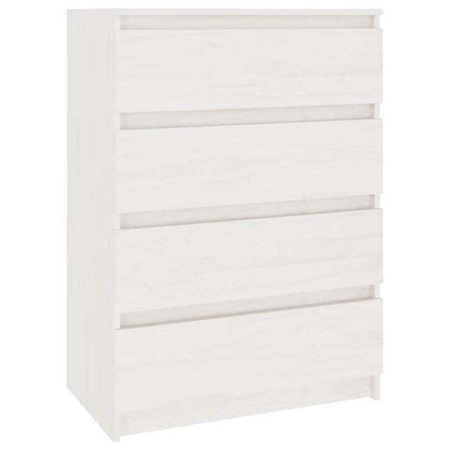 kommode 60x36x84 cm massivt fyrretræ hvid
