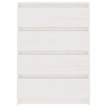 kommode 60x36x84 cm massivt fyrretræ hvid
