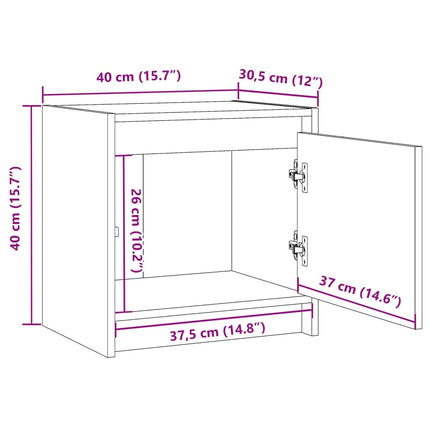 sengeborde 2 stk. 40x30,5x40 cm massivt fyrretræ hvid