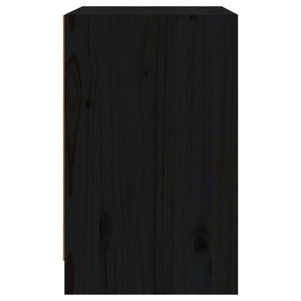 sengeskabe 2 stk. 40x31x50 cm massivt fyrretræ sort