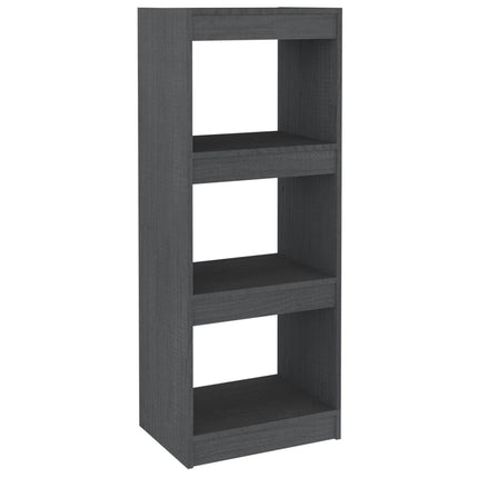 bogskab/rumdeler 40x30x103,5 cm massivt fyrretræ grå