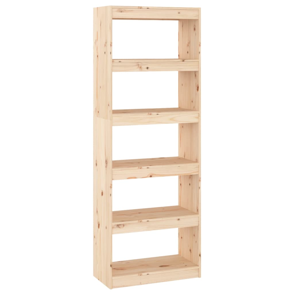 bogreol/rumdeler 60x30x167,5 cm massivt fyrretræ