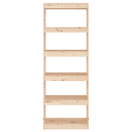 bogreol/rumdeler 60x30x167,5 cm massivt fyrretræ