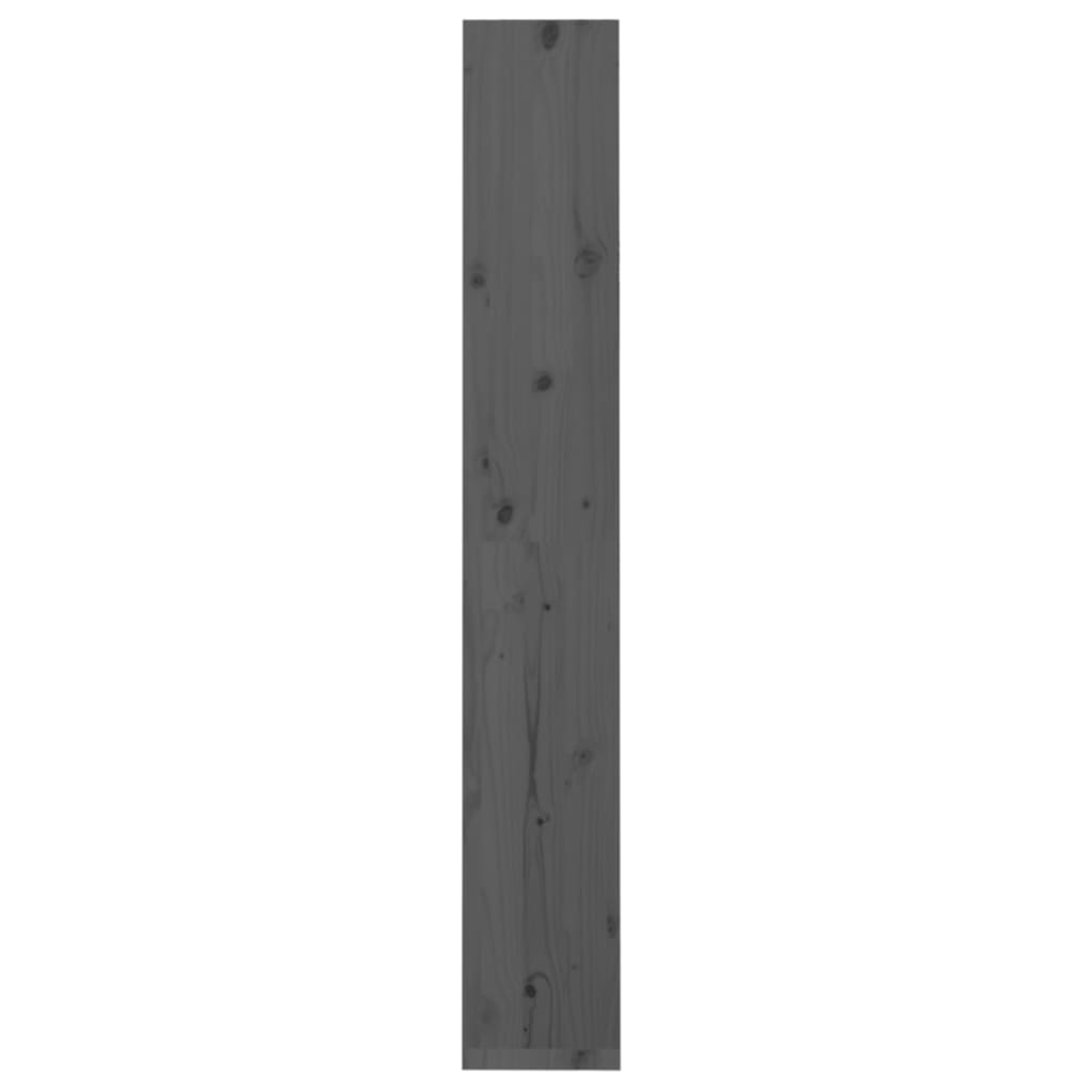 bogskab/rumdeler 60x30x199,5 cm massivt fyrretræ grå