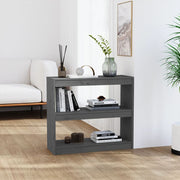 bogreol/rumdeler 80x30x71,5 cm massivt fyrretræ grå