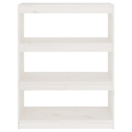 bogskab/rumdeler 80x30x103,5 cm massivt fyrretræ hvid