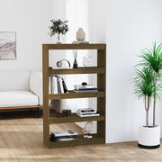 bogreol/rumdeler 80x30x135,5 cm fyrretræ gylden brun