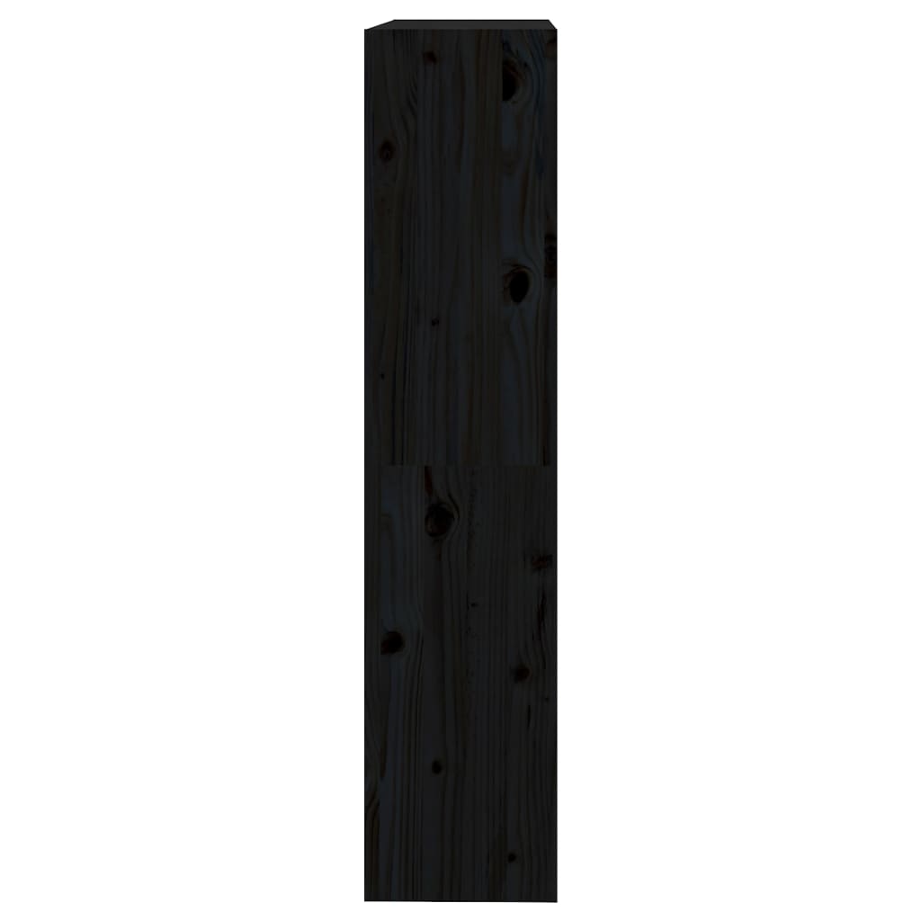 bogreol/rumdeler 80x30x135,5 cm massivt fyrretræ sort