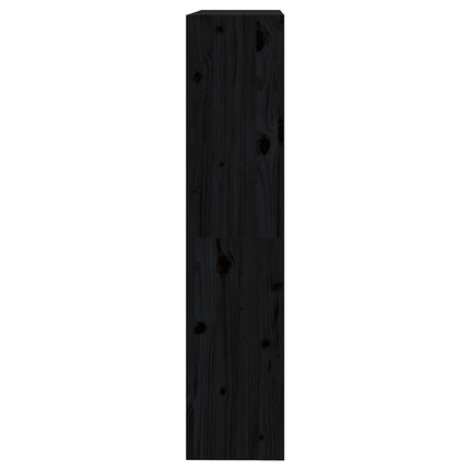 bogreol/rumdeler 80x30x135,5 cm massivt fyrretræ sort