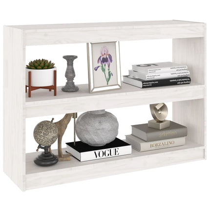 bogreol/rumdeler 100x30x71,5 cm massivt fyrretræ hvid