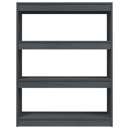 bogreol/rumdeler 100x30x103 cm massivt fyrretræ grå