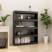 bogreol/rumdeler 100x30x135,5 cm massivt fyrretræ grå