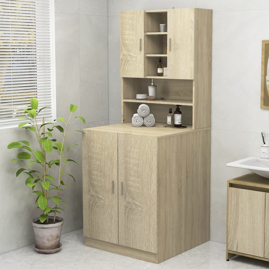 badeværelsesskab 70,5x25,5x90 cm sonoma-eg billede