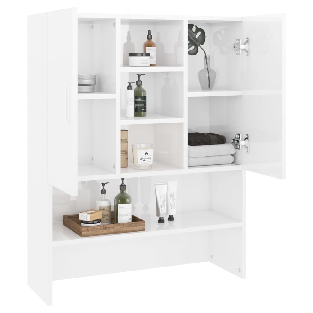 badeværelsesskab 70,5x25,5x90 cm hvid højglans
