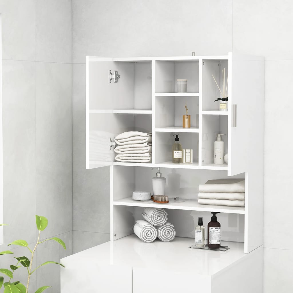 badeværelsesskab 70,5x25,5x90 cm hvid højglans