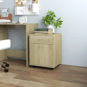 skab med hjul 45x38x54 cm konstrueret træ sonoma-eg