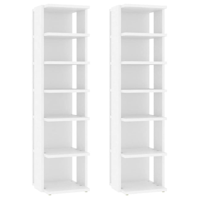 skoskabe 2 stk. 27,5x27x102 cm konstrueret træ hvid