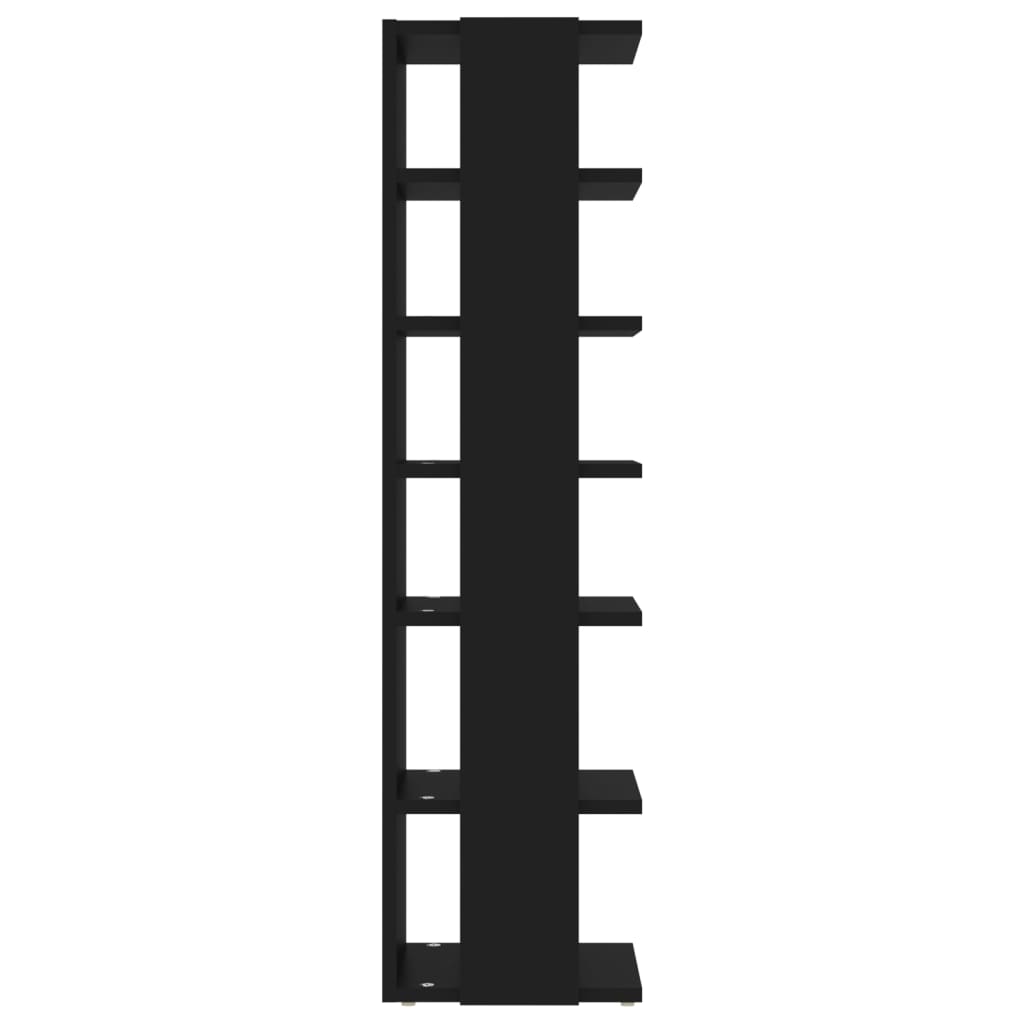 skoskab 27,5x27x102 cm konstrueret træ sort