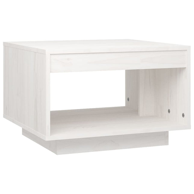 sofabord 50x50x33,5 cm massivt fyrretræ hvid