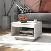sofabord 50x50x33,5 cm massivt fyrretræ hvid