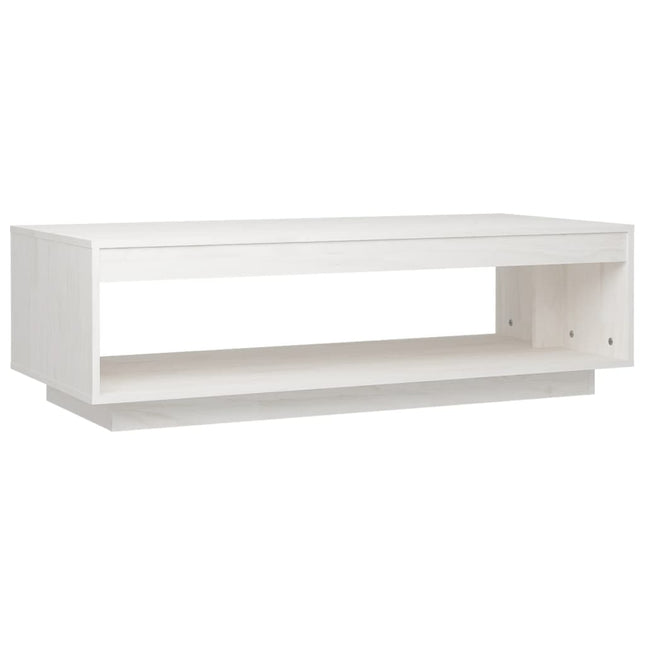 sofabord 110x50x33,5 cm massivt fyrretræ hvid