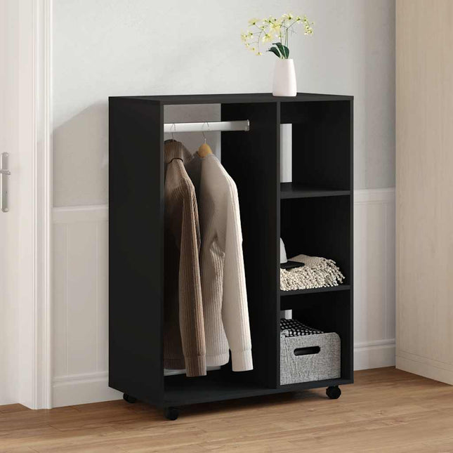 klædeskab 80x40x110 cm konstrueret træ sort