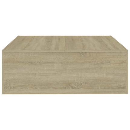 sofabord 100x100x35 cm konstrueret træ røget egetræsfarve