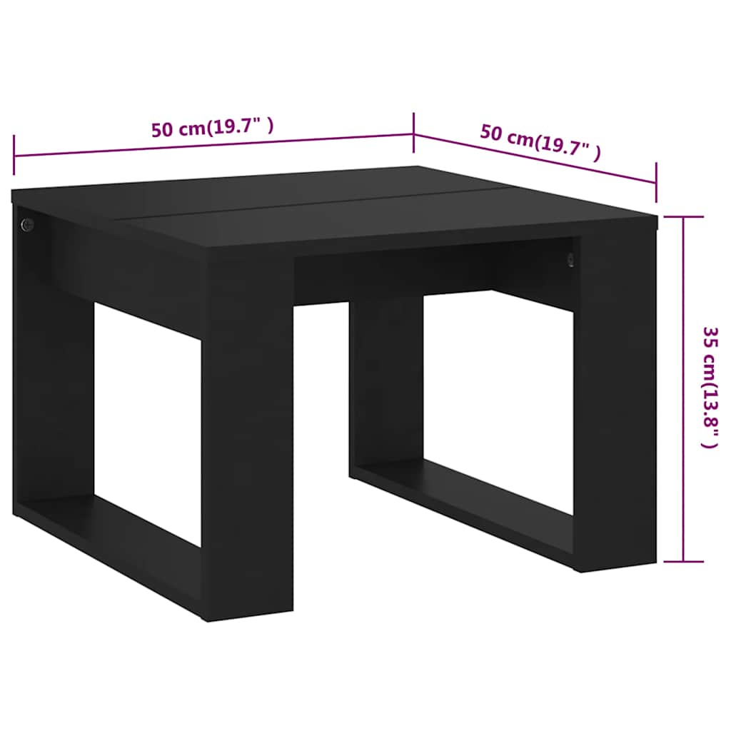 sidebord 50x50x35 cm konstrueret træ sort