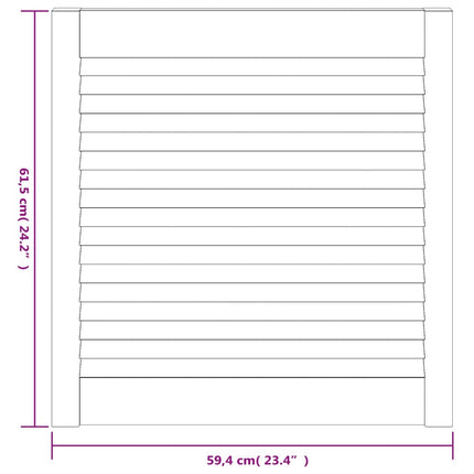 skabslåge 61,5x59,4 cm lameldesign massivt fyrretræ