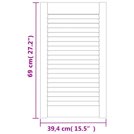 skabslåge 69x39,4 cm lameldesign massivt fyrretræ