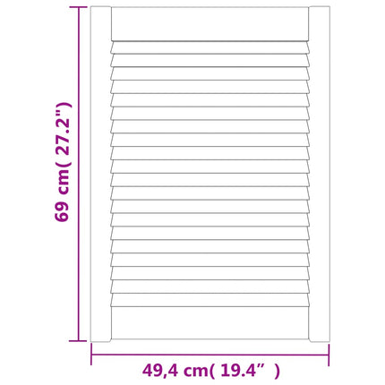skabslåge 69x49,4 cm lameldesign massivt fyrretræ