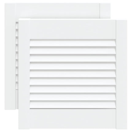 skabslåger 2 stk. 39,5x39,4 cm lameldesign massivt fyr hvid