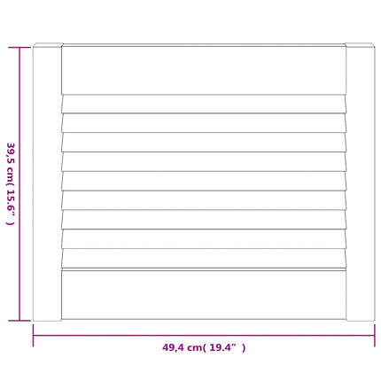 skabslåge 39,5x49,4 cm lameldesign massivt fyrretræ hvid