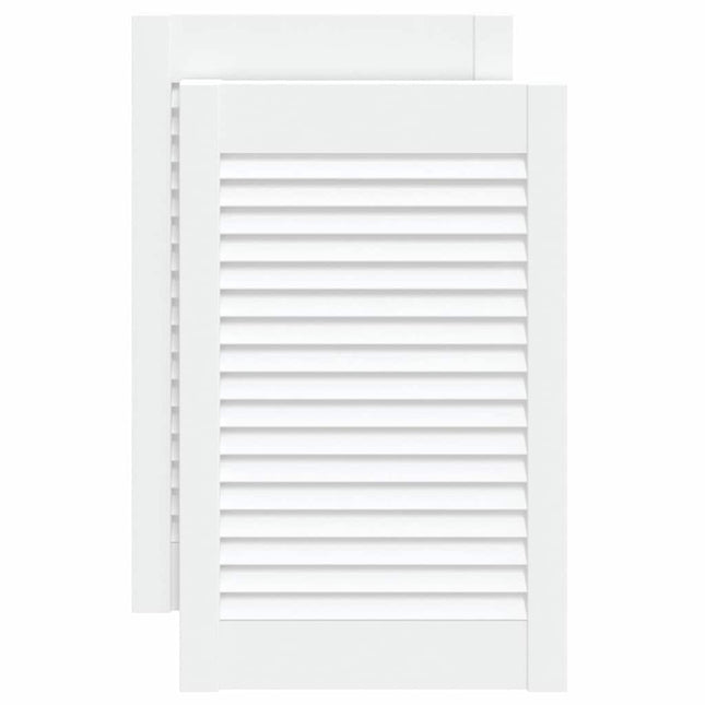 skabslåger 2 stk. 61,5x39,4 cm lameldesign massivt fyr hvid