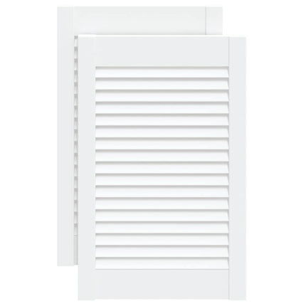 skabslåger 2 stk. 61,5x39,4 cm lameldesign massivt fyr hvid