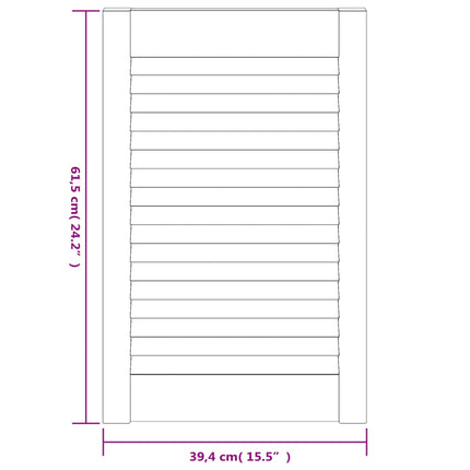 skabslåger 2 stk. 61,5x39,4 cm lameldesign massivt fyr hvid
