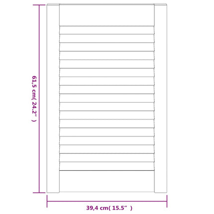 skabslåger 4 stk. 61,5x39,4 cm lameldesign massivt fyr hvid