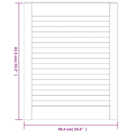 skabslåger 4 stk. 61,5x49,4 cm lameldesign massivt fyr hvid