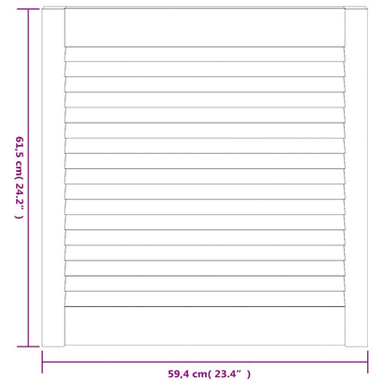 skabslåger 4 stk. 61,5x59,4 cm lameldesign massivt fyr hvid