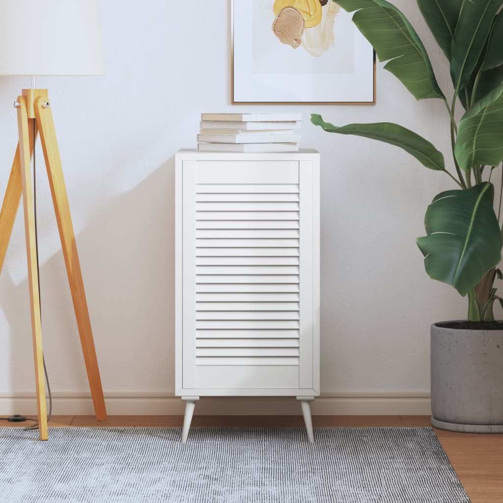 skabslåge 69x39,4 cm lameldesign massivt fyrretræ hvid