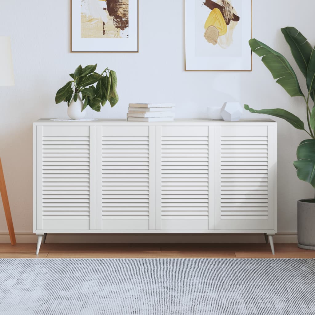skabslåger 4 stk. 69x39,4 cm lameldesign massivt fyr hvid