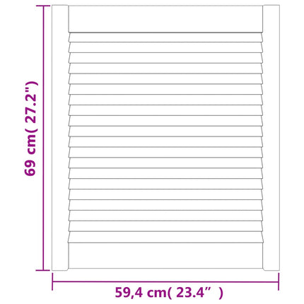skabslåger 4 stk. 69x59,4 cm lameldesign massivt fyr hvid