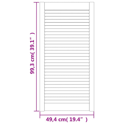 skabslåger 2 stk. 99,3x49,4 cm lameldesign massivt fyr hvid