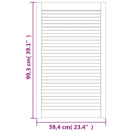 skabslåger 2 stk. 99,3x59,4 cm lameldesign massivt fyr hvid