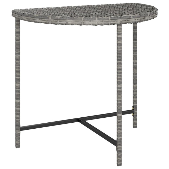 havebord 80x50x75 cm polyrattan grå