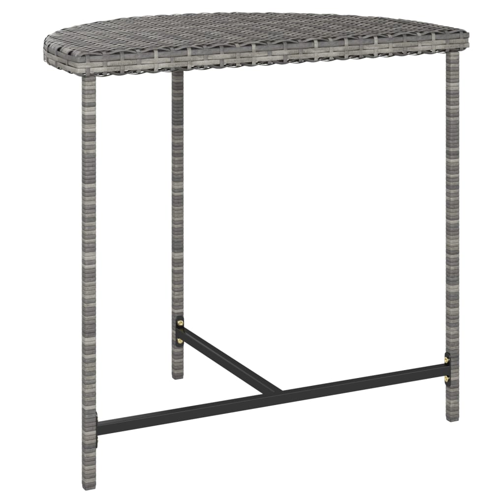 havebord 80x50x75 cm polyrattan grå